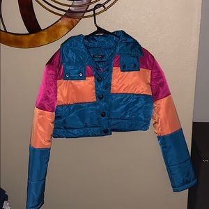 Rainbow crop jacket